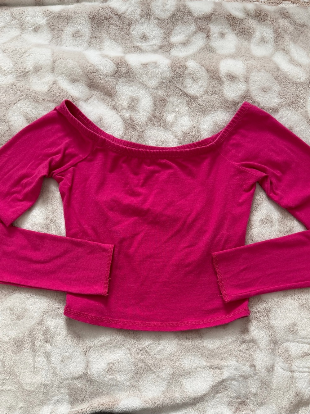 BDG Off-Shoulder Crop Top in Hot Pink